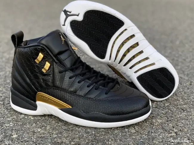 MaikeSneakers AO6068-007 12 Gold-White Black 'Reptile' Air Metallic Retro Jordan 0331